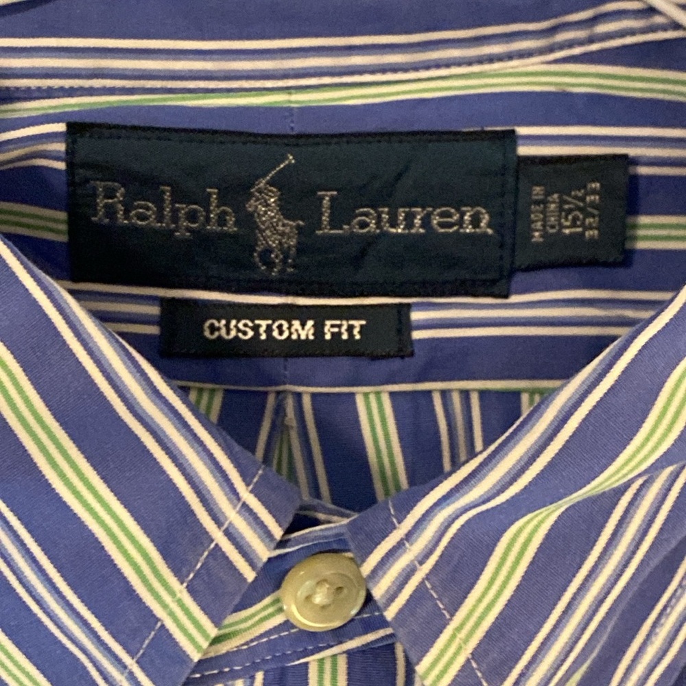 Ralph Lauren Polo Size Medium Button Front Long Sleeve Shirt 100% Cotton